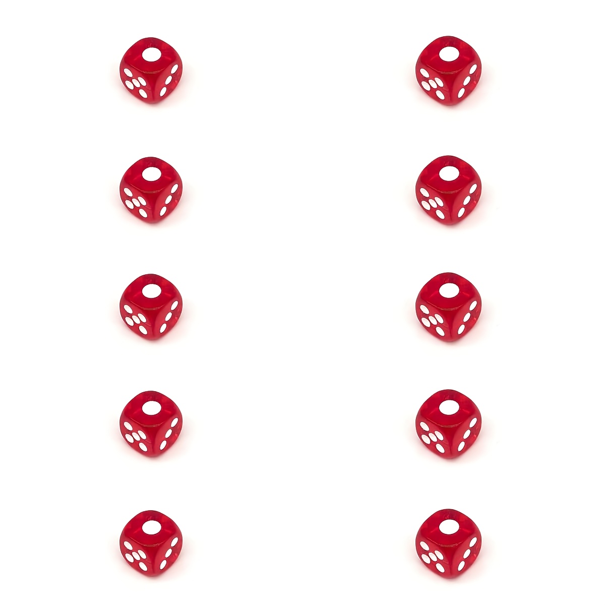 Transparent Red and Blue Rounded Corner Dice Set